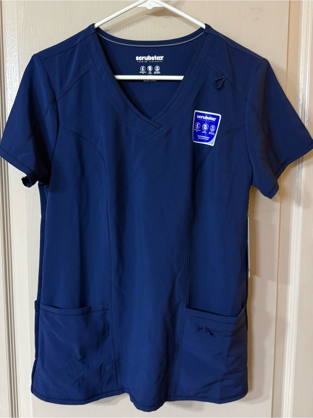 Scrubstar Navy Blue V-Neck Women’s Medical Top